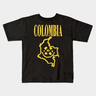 Colombia Grunge Smiling Face Kids T-Shirt